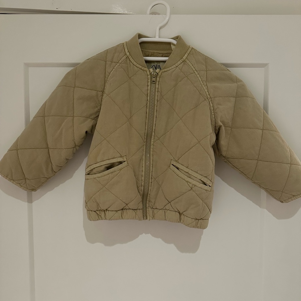 Zara Boys 4T - Tan Quilted Kids Jacket